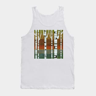 Birches with Blue and Orange Tank Top